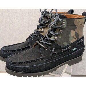 Polo Ralph Lauren Country Ranger MID Camo Black Leather Suede Boots Men's 14